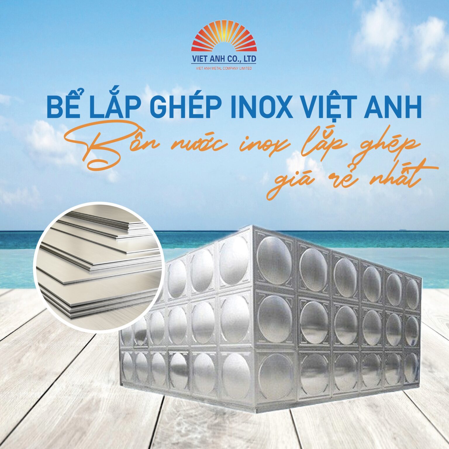 Bể lắp ghép inox Việt Anh - Bồn nước inox lắp ghép giá rẻ nhất - Tấm ...