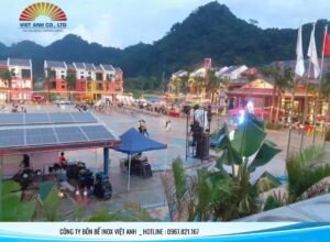 Việt Anh thi công bồn lắp ghép Inox cho khu vui chơi nghỉ dưỡng tại Tuyên Quang