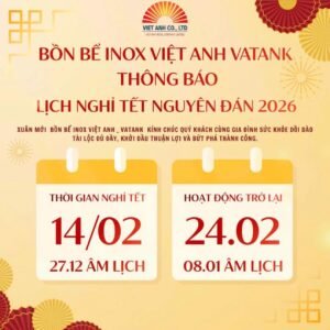 Bồn inox VATANK lịch nghỉ Tết Âm lịch 2026