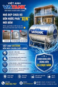 Bồn nước inox bền bỉ chống rò rỉ an toàn cho gia đình