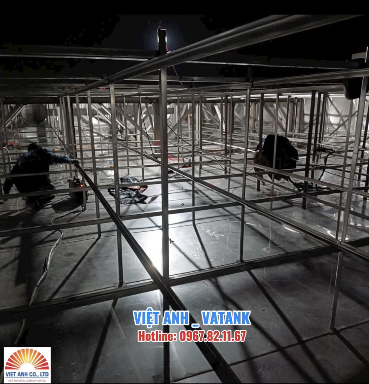 Đội ngũ VATANK thi công bể inox ngày đêm đảm bảo tiến độ