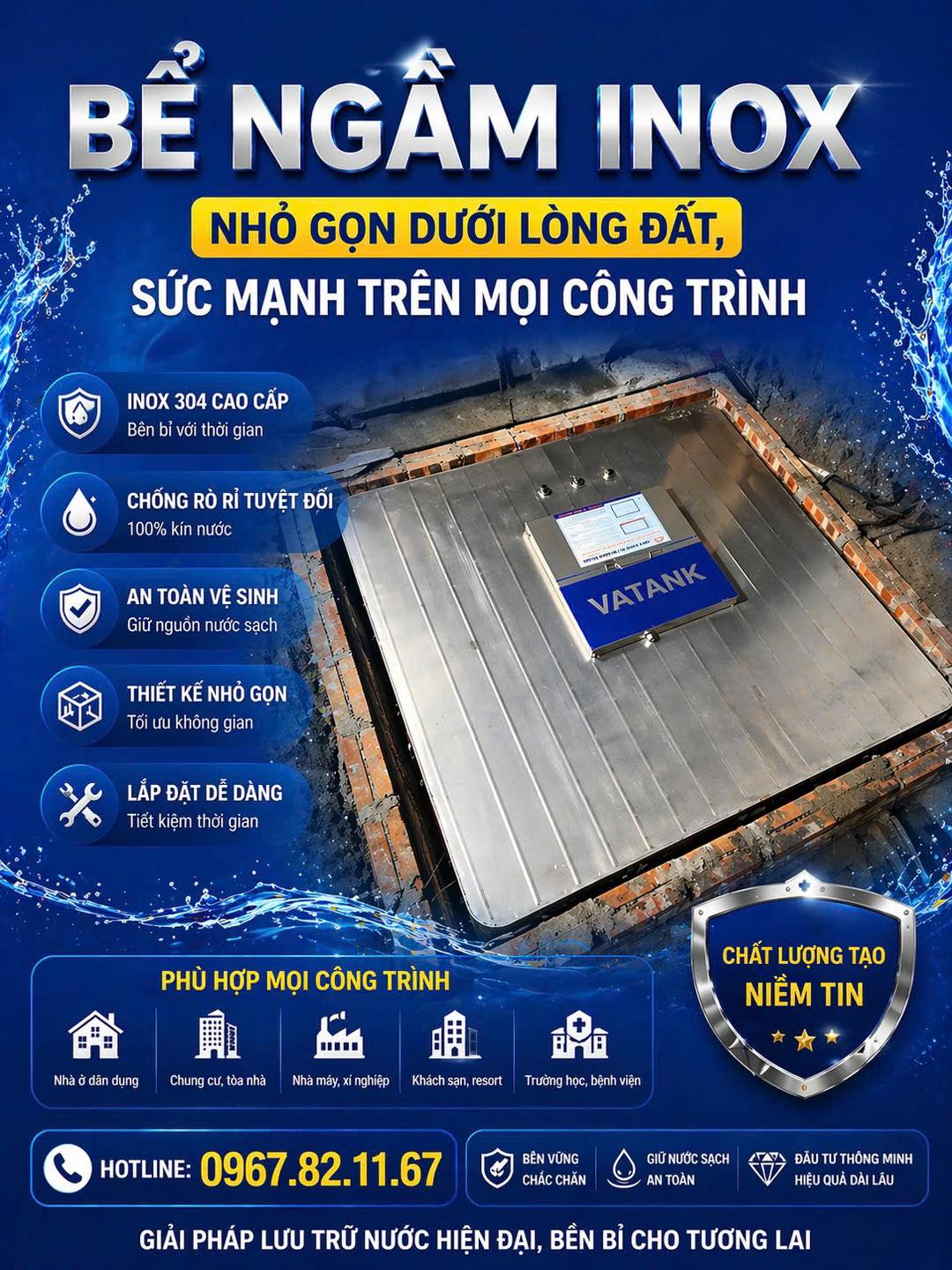 Thi công bồn inox nhanh gọn tiết kiệm chi phí