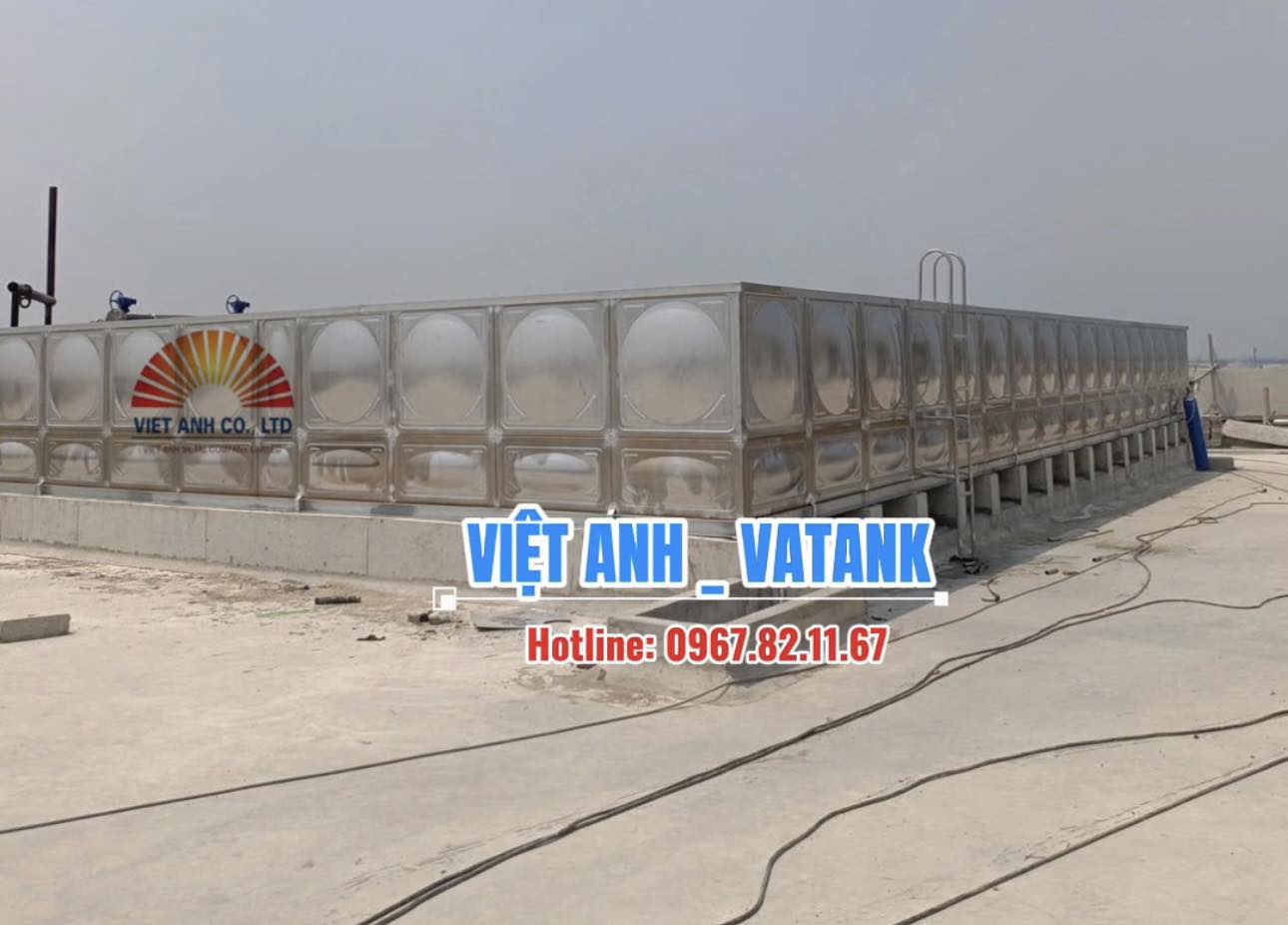 Thi công bồn inox Việt Anh tại công trình thực tế