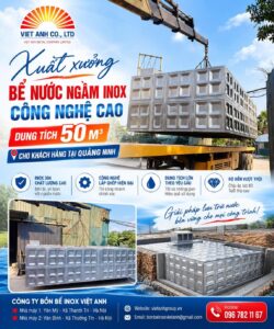 Bể nước ngầm Inox 50m³ lắp ghép Việt Anh hoàn thiện tại công trình Quảng Ninh